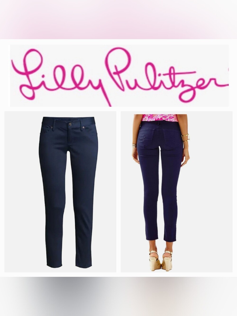 Lilly Pulitzer Worth Skinny Pant Midnight Navy Sz 6